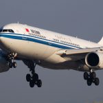 Air China Airbus A330-300 B-5919 passenger plane arrival and landing at Vienna International Airport
